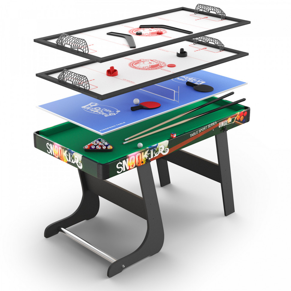 Игровой стол складной UNIX Line Трансформер 4 в 1 (125х63 cм) Игровой стол складной UNIX Line Трансформер 4 в 1 (125х63 cм)